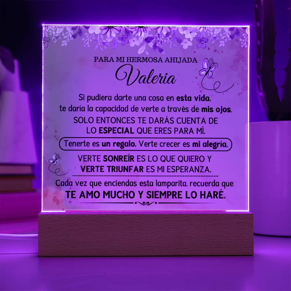 Lampara con Mensaje de Amor para AHIJADA - PERSONALIZADO - Mi Mejor Regalo