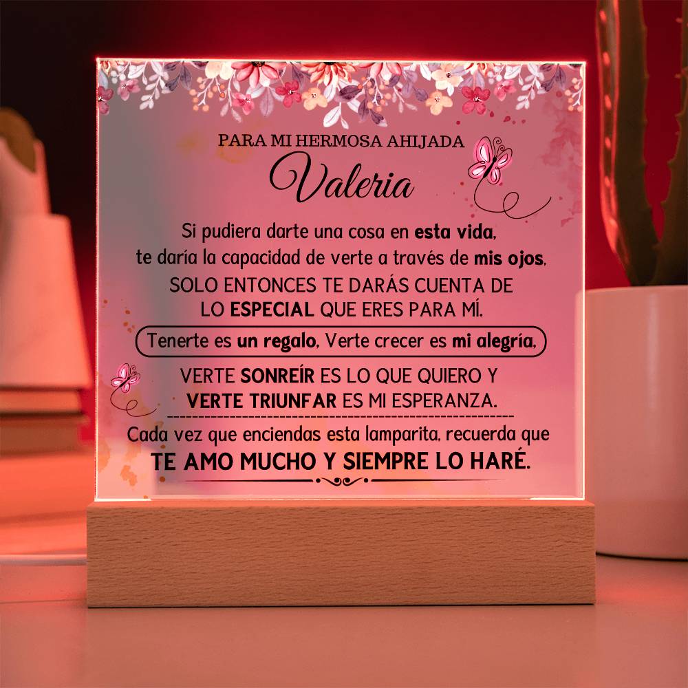 Lampara con Mensaje de Amor para AHIJADA - PERSONALIZADO - Mi Mejor Regalo