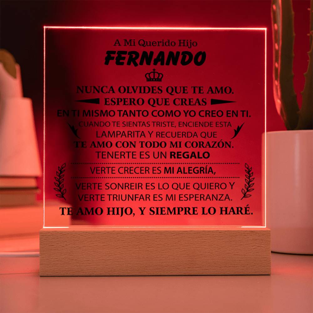 Lampara con Mensaje de Amor para HIJO - PERSONALIZADO - Tenerte es un Regalo