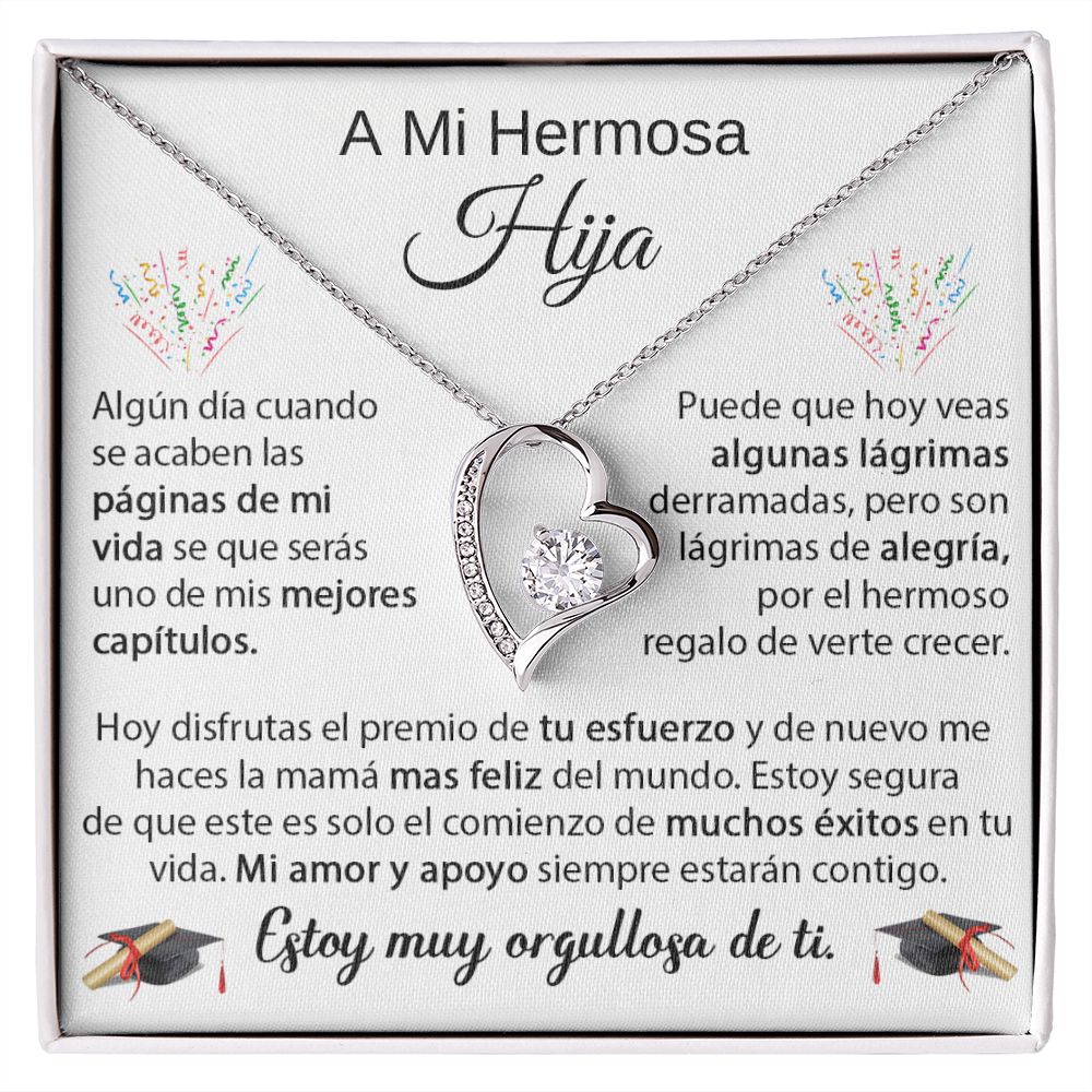 Hermosa Hija - Regalo de Graduación PERSONALIZADO - Collar de Amor Eterno