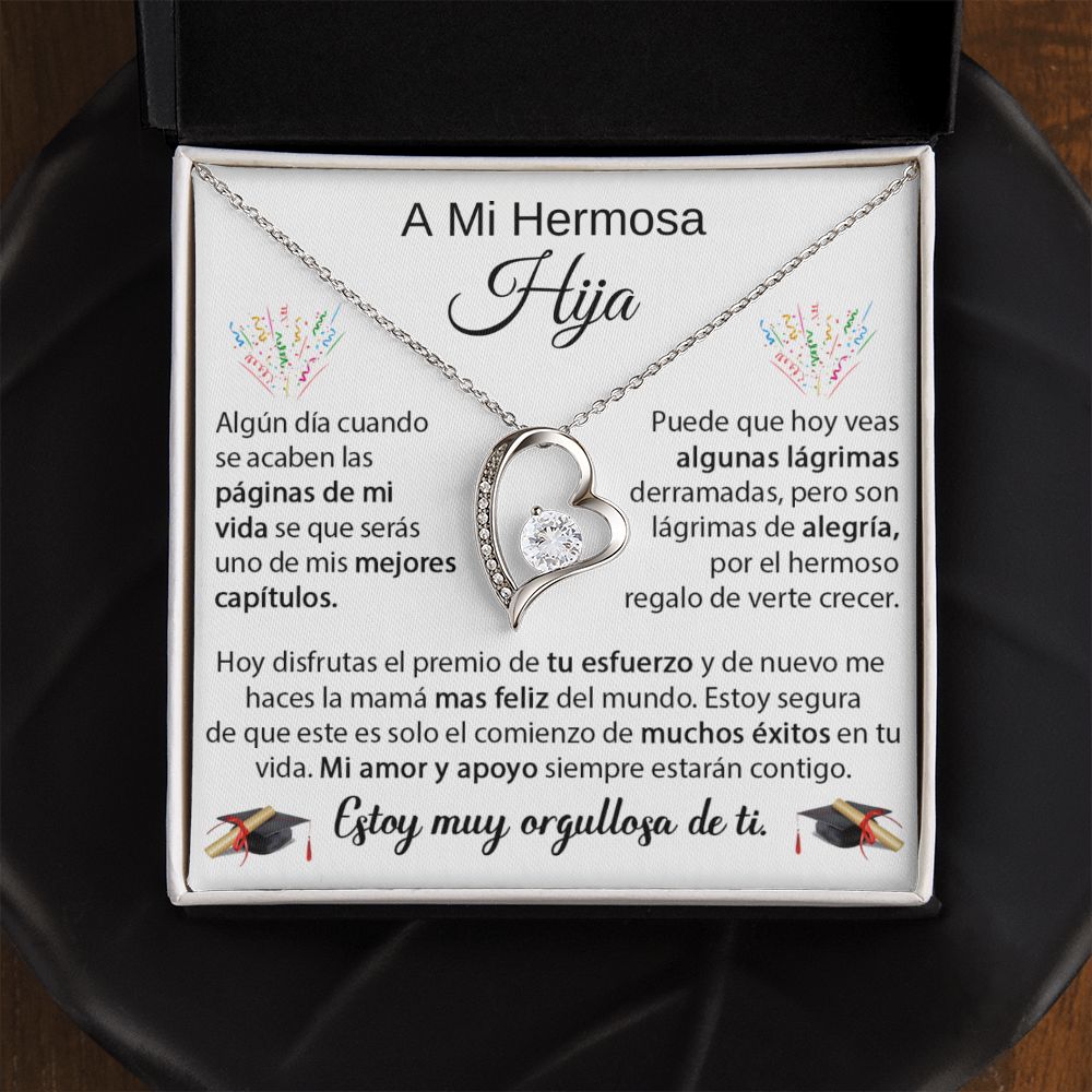 Hermosa Hija - Regalo de Graduación PERSONALIZADO - Collar de Amor Eterno
