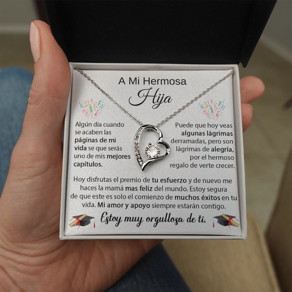 Hermosa Hija - Regalo de Graduación PERSONALIZADO - Collar de Amor Eterno