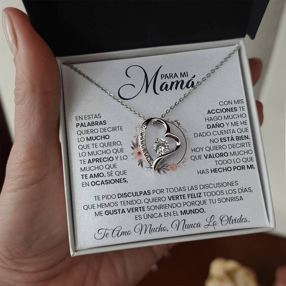 Regalo Para Mamá "Te Amo Mamá, Nunca Lo Olvides" - Collar De Amor Eterno