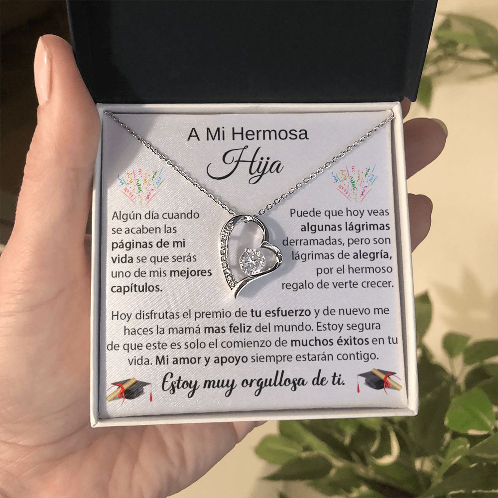 Hermosa Hija - Regalo de Graduación PERSONALIZADO - Collar de Amor Eterno