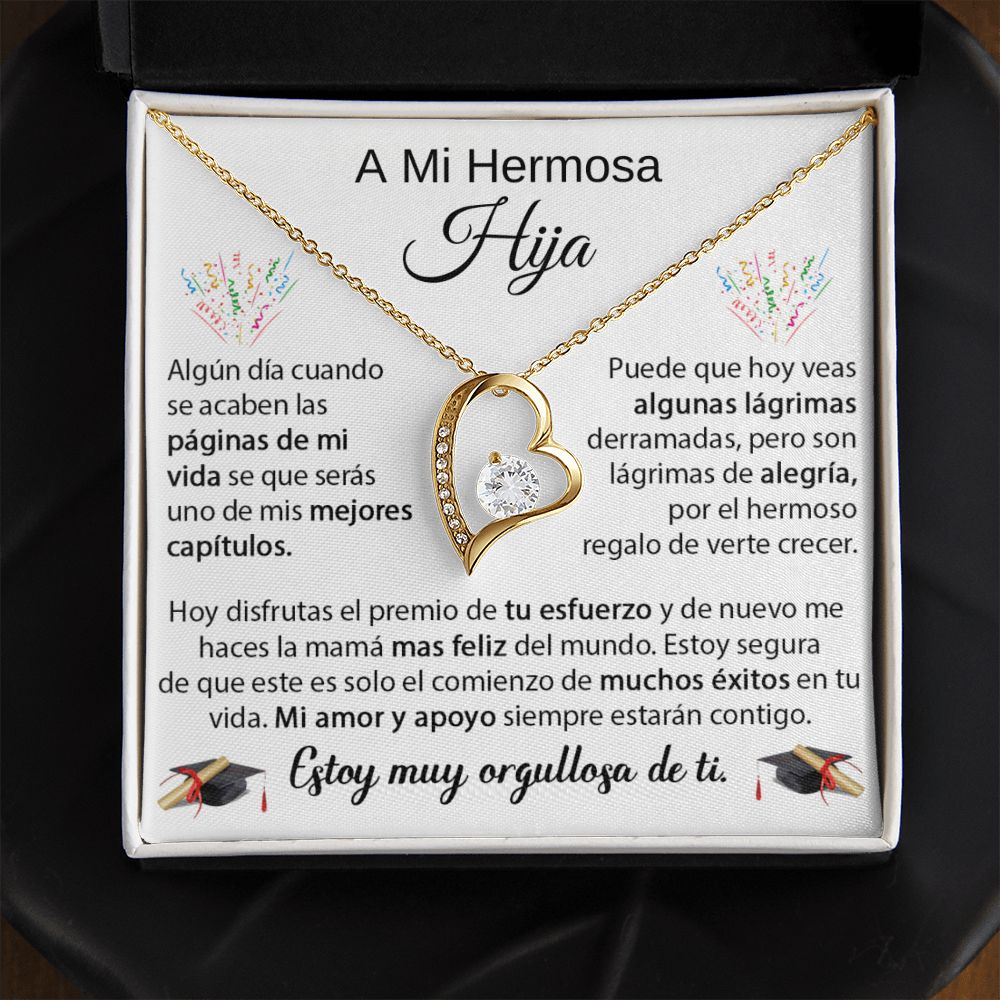 Hermosa Hija - Regalo de Graduación PERSONALIZADO - Collar de Amor Eterno