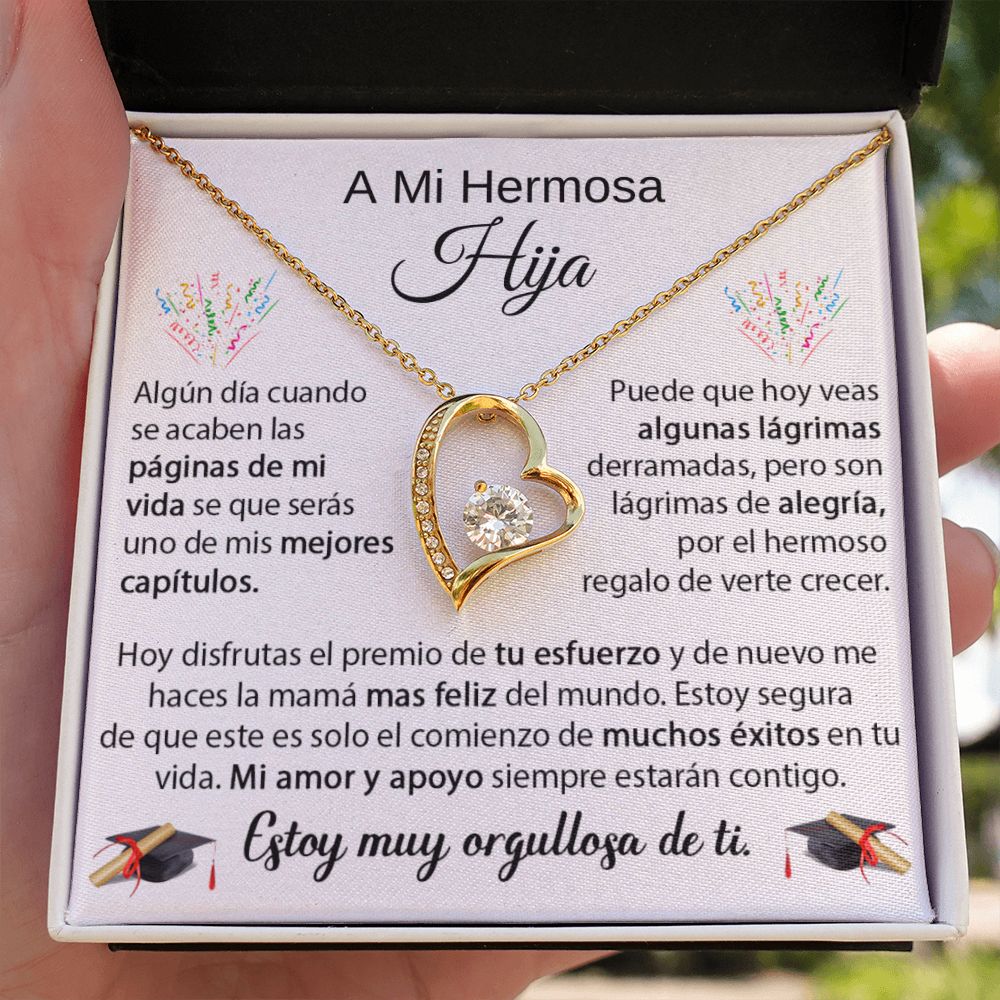 Hermosa Hija - Regalo de Graduación PERSONALIZADO - Collar de Amor Eterno