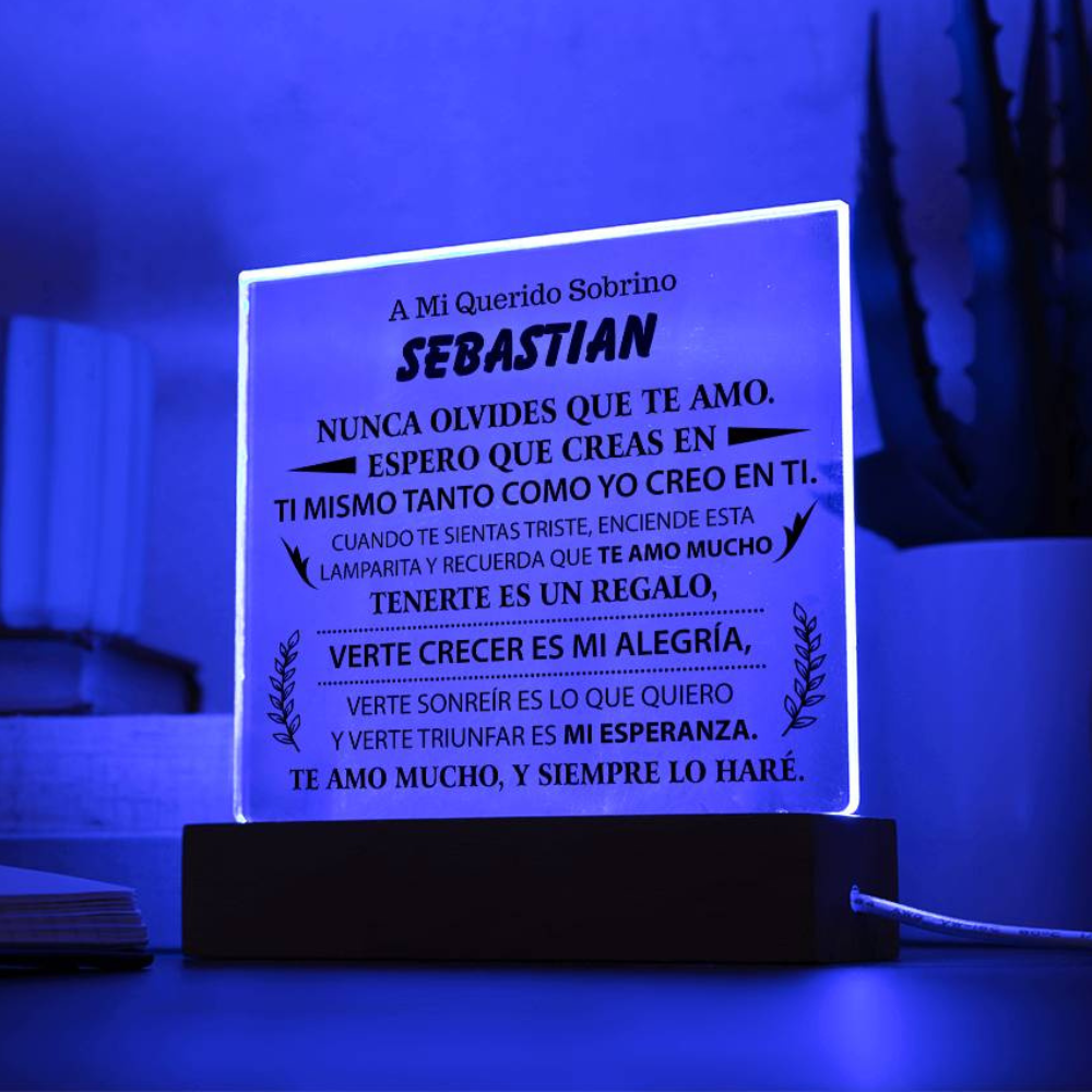 Lampara con Mensaje de Amor para SOBRINO - PERSONALIZADO - Tenerte es un Regalo