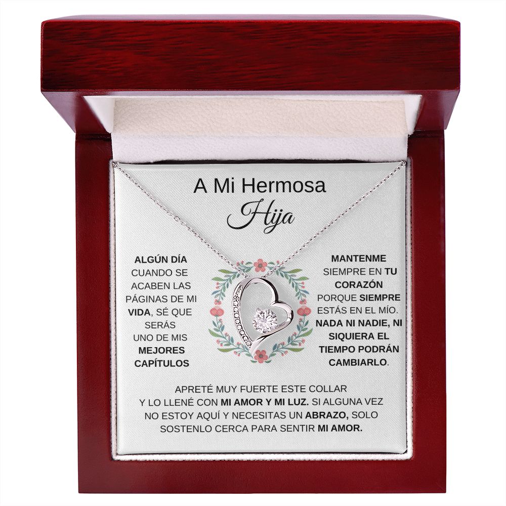 A Mi Hermosa Hija | Un Regalo Que Llevará Siempre en Su Corazón | Collar De Amor Eterno