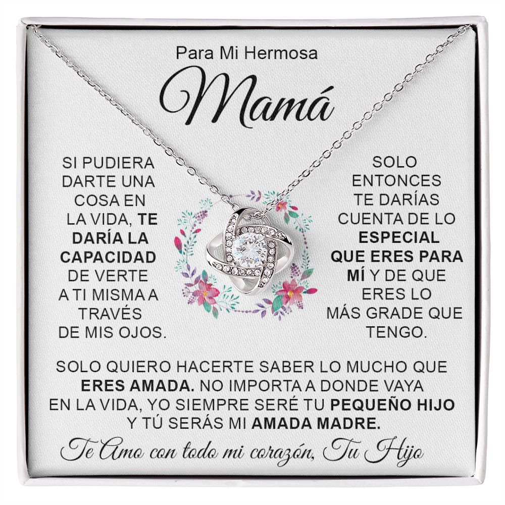 Para Mi Hermosa Mamá - Collar de Enlace de Amor Eterno - Te Amo