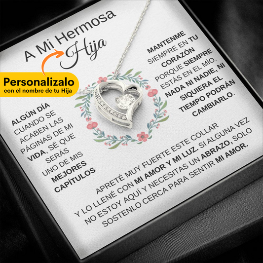 A Mi Hermosa Hija - Collar De Amor Eterno - Regalo PERSONALIZADO