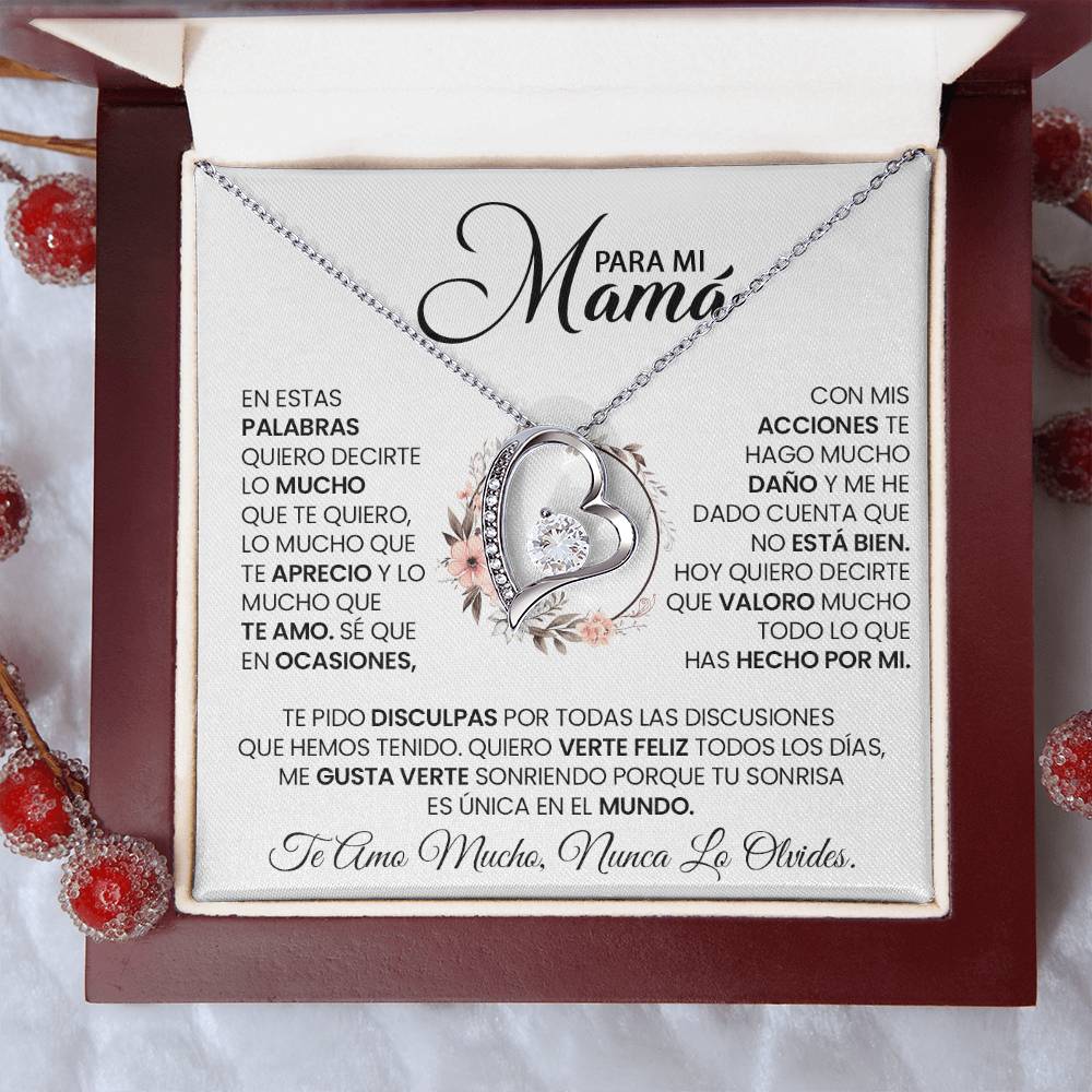 Regalo Para Mamá  "Te Amo Mamá, Nunca Lo Olvides" - Collar De Amor Eterno