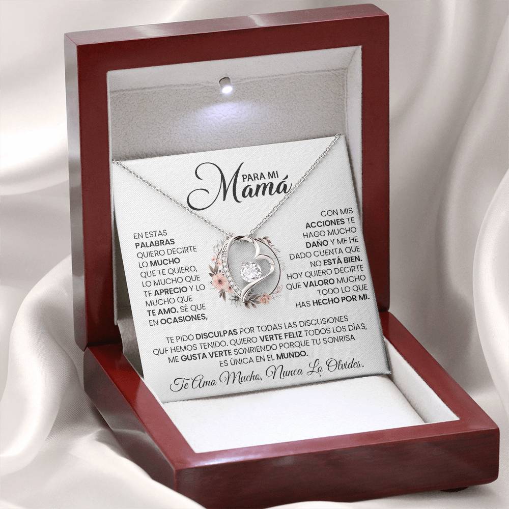 Regalo Para Mamá  "Te Amo Mamá, Nunca Lo Olvides" - Collar De Amor Eterno