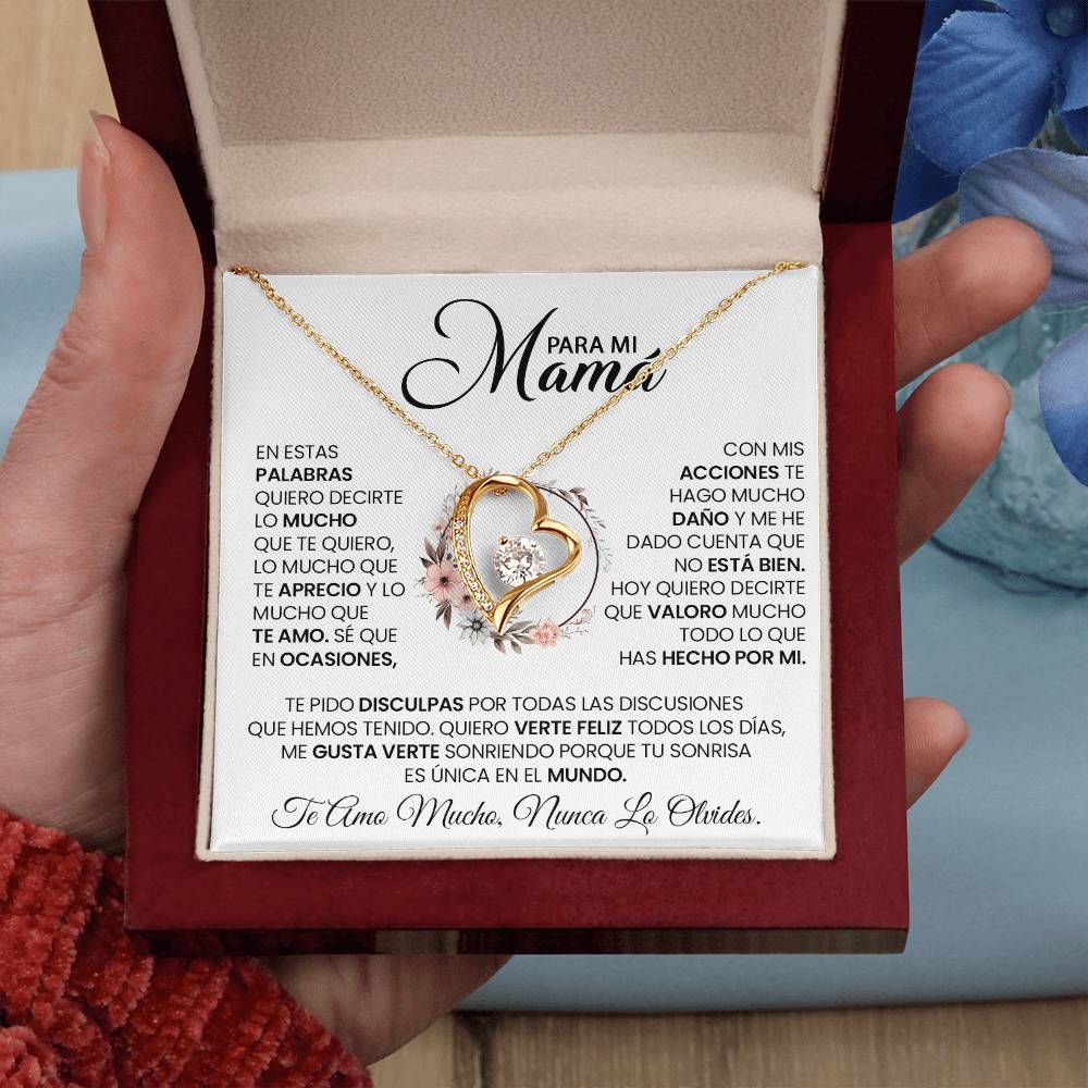 Regalo Para Mamá  "Te Amo Mamá, Nunca Lo Olvides" - Collar De Amor Eterno