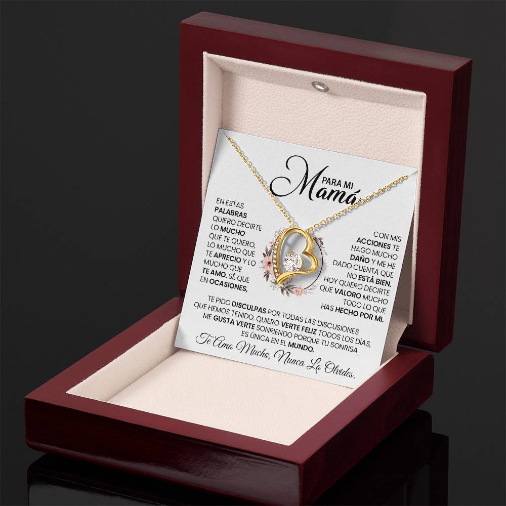 Regalo Para Mamá  "Te Amo Mamá, Nunca Lo Olvides" - Collar De Amor Eterno