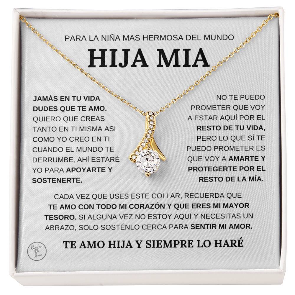 Hermoso Regalo Para Hija - Nunca Dudes Que Te Amo - Collar de Lazo de Amor