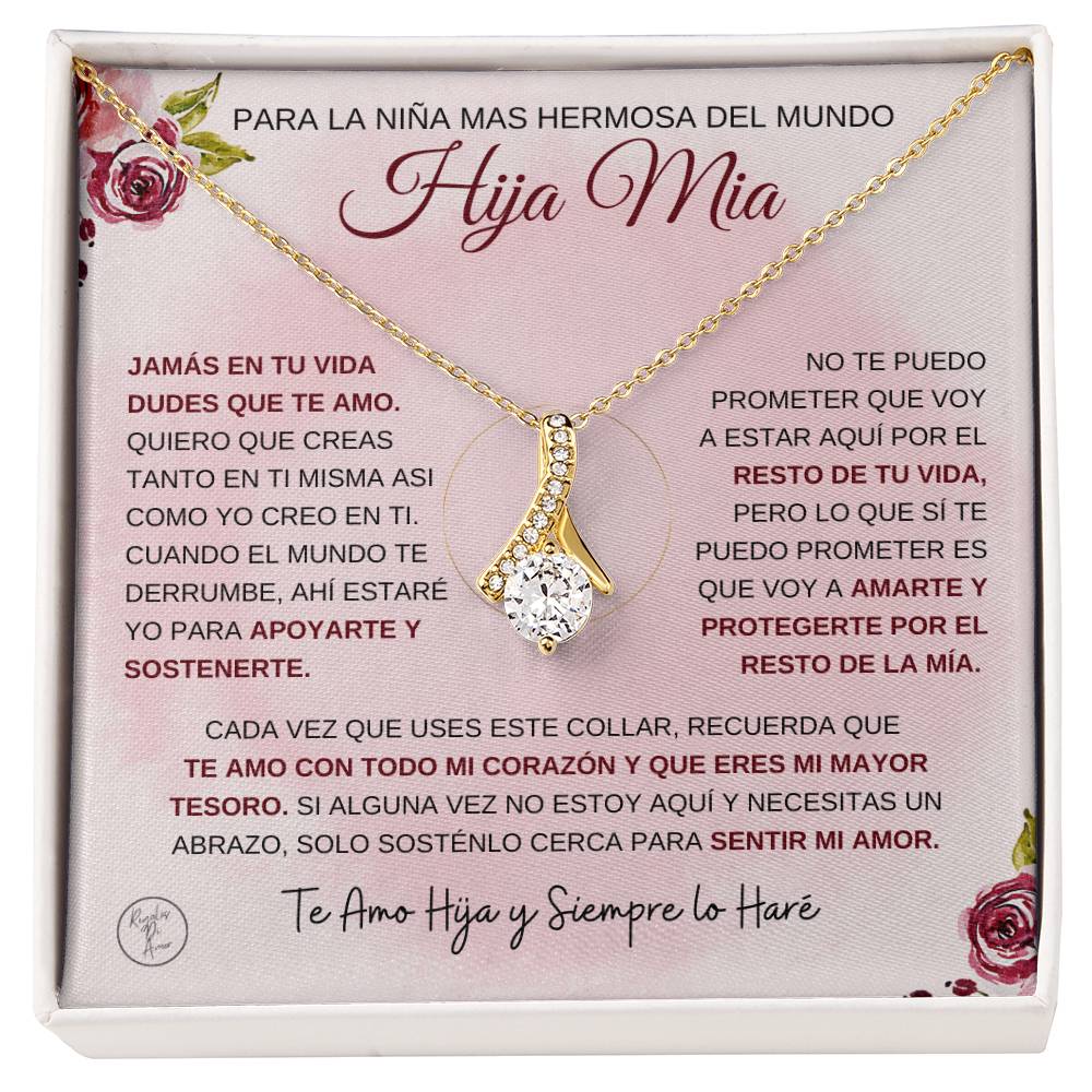 Regalo Para Hija - Nunca Dudes Que Te Amo - Collar de Lazo de Amor