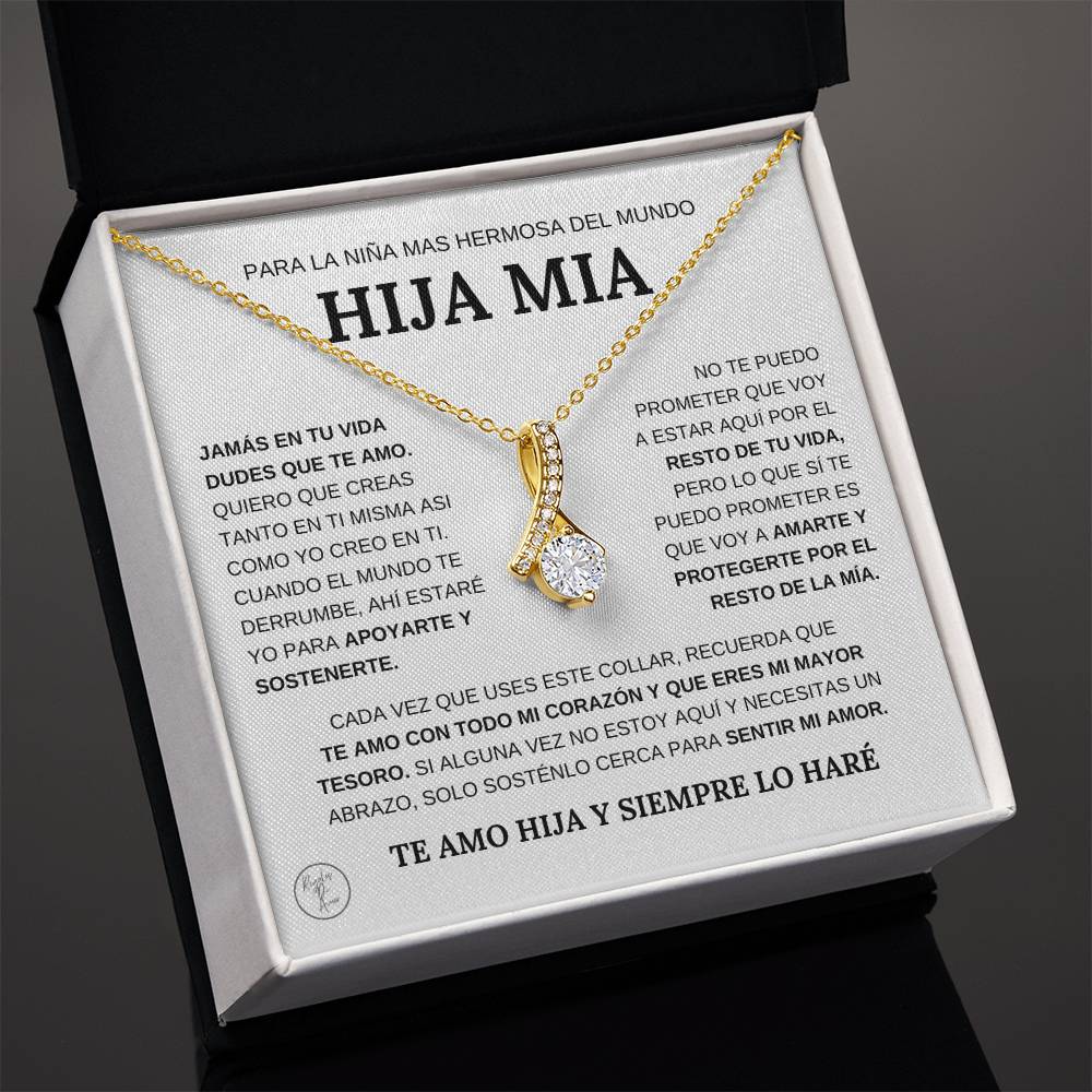 Hermoso Regalo Para Hija - Nunca Dudes Que Te Amo - Collar de Lazo de Amor