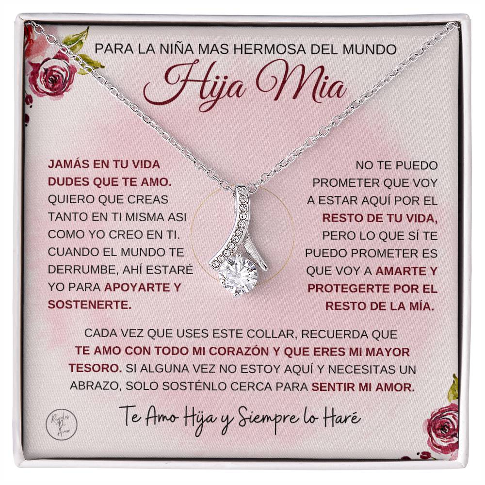 Regalo Para Hija - Nunca Dudes Que Te Amo - Collar de Lazo de Amor