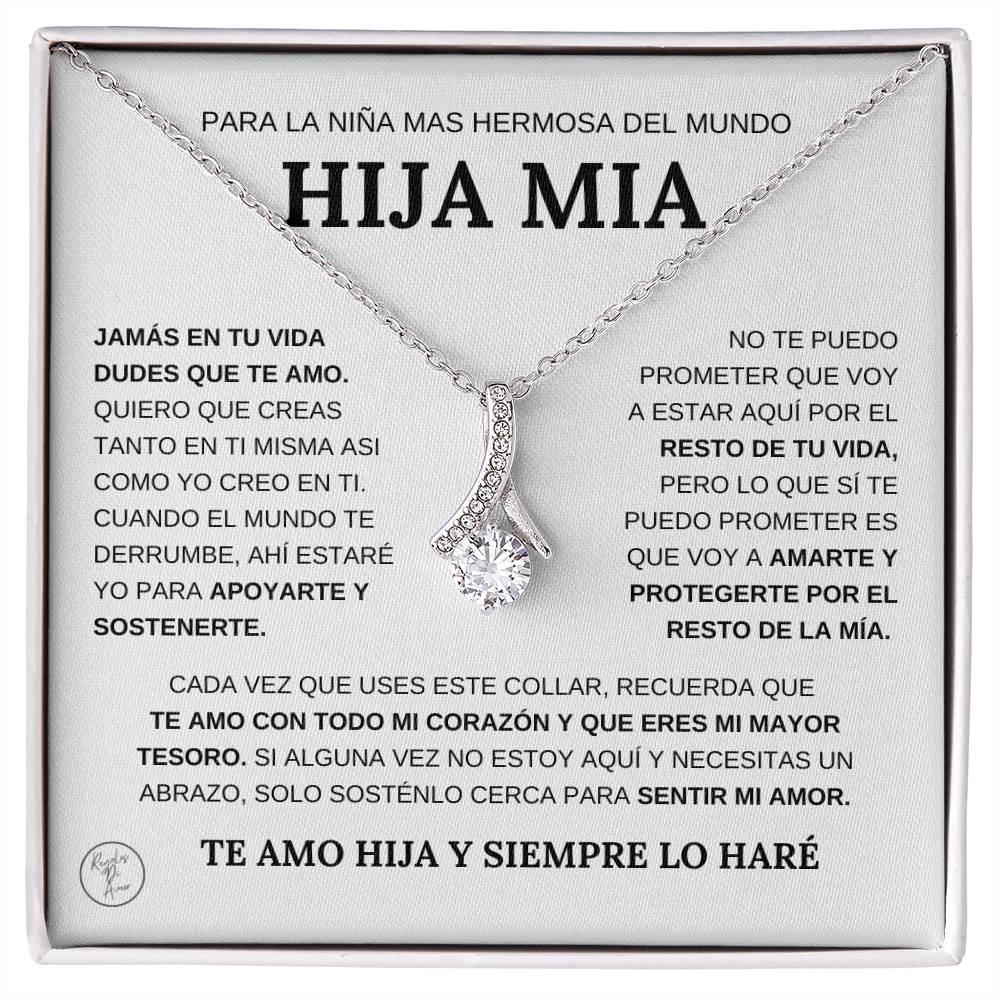 Hermoso Regalo Para Hija - Nunca Dudes Que Te Amo - Collar de Lazo de Amor