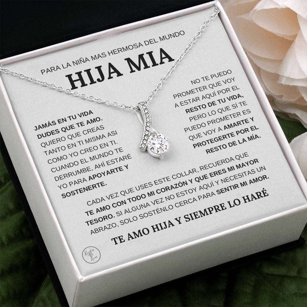 Hermoso Regalo Para Hija - Nunca Dudes Que Te Amo - Collar de Lazo de Amor