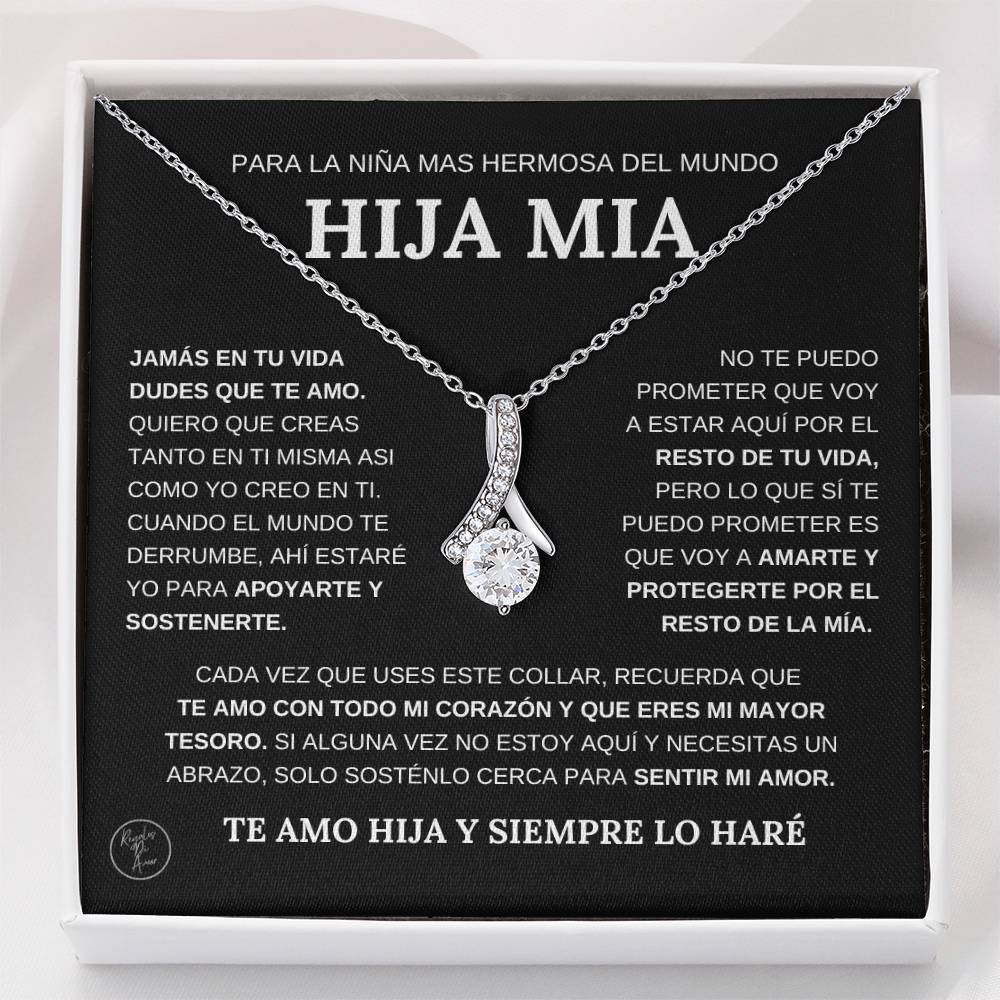 Hermoso Regalo Para Hija - Jamas Dudes Que Te Amo - Collar de Lazo de Amor