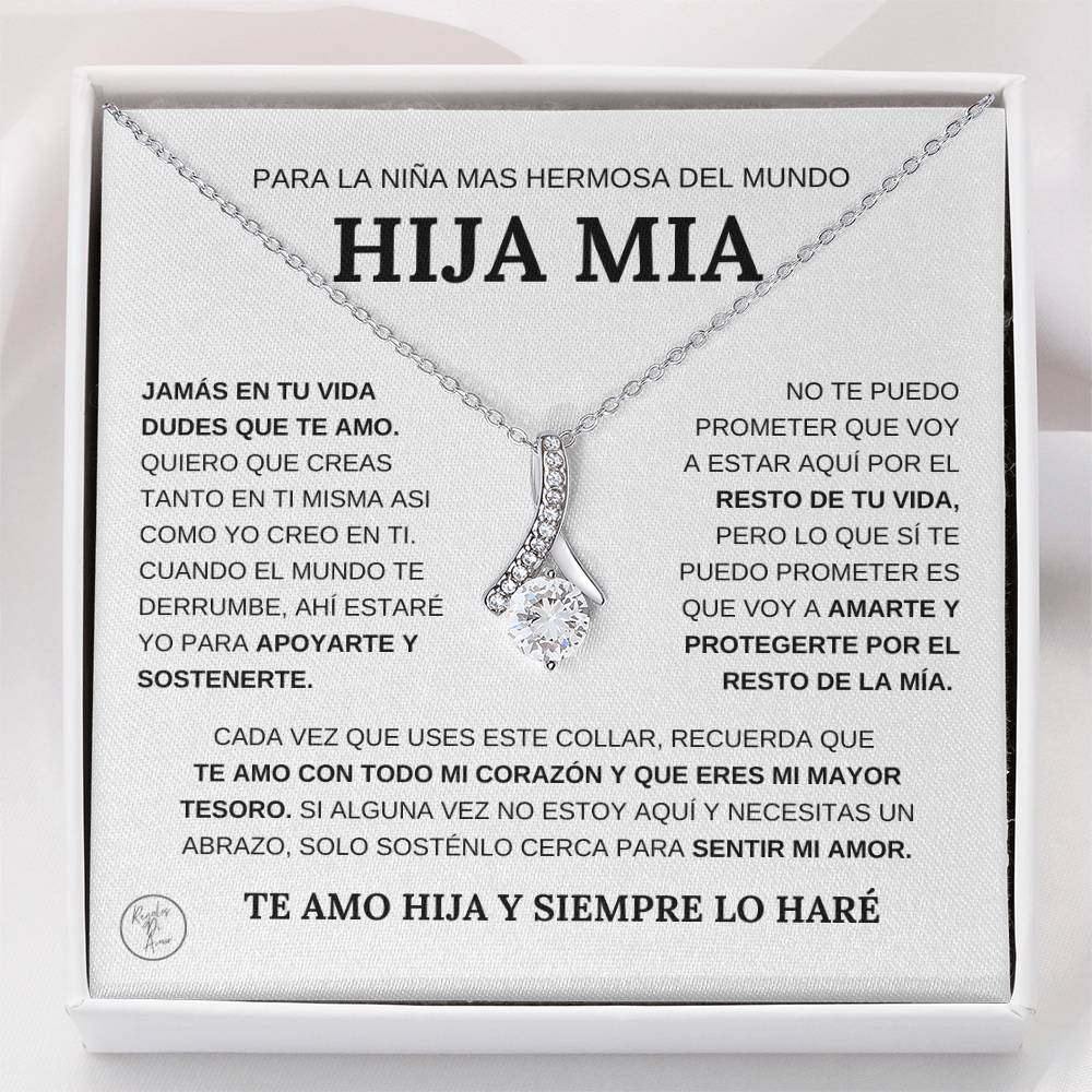 Hermoso Regalo Para Hija - Nunca Dudes Que Te Amo - Collar de Lazo de Amor