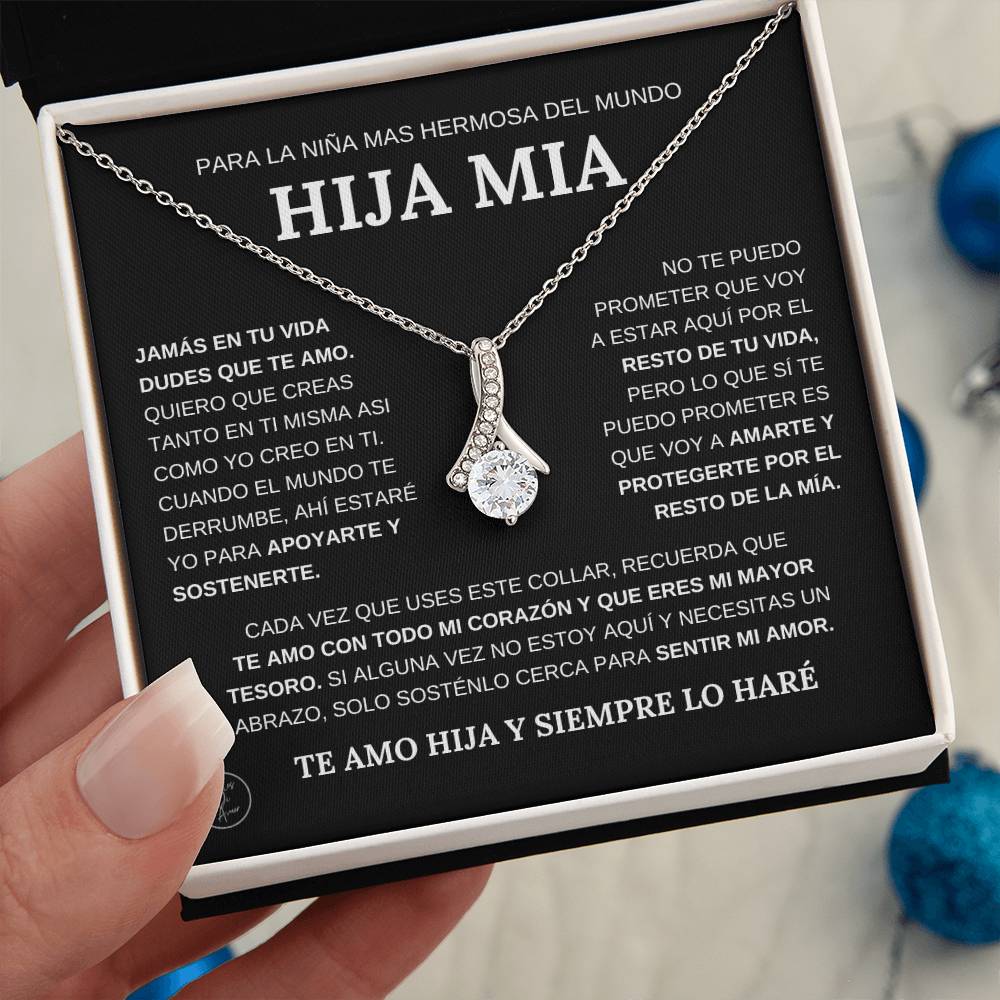 Hermoso Regalo Para Hija - Jamas Dudes Que Te Amo - Collar de Lazo de Amor