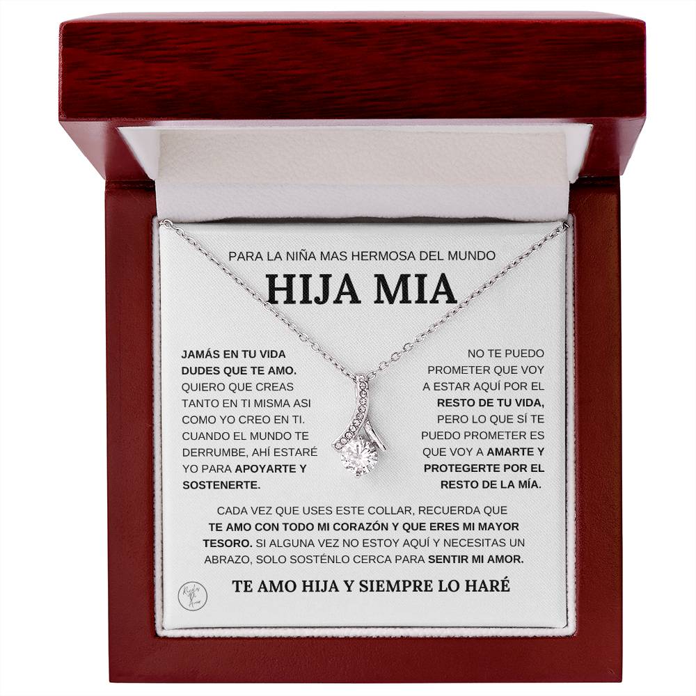 Hermoso Regalo Para Hija - Nunca Dudes Que Te Amo - Collar de Lazo de Amor