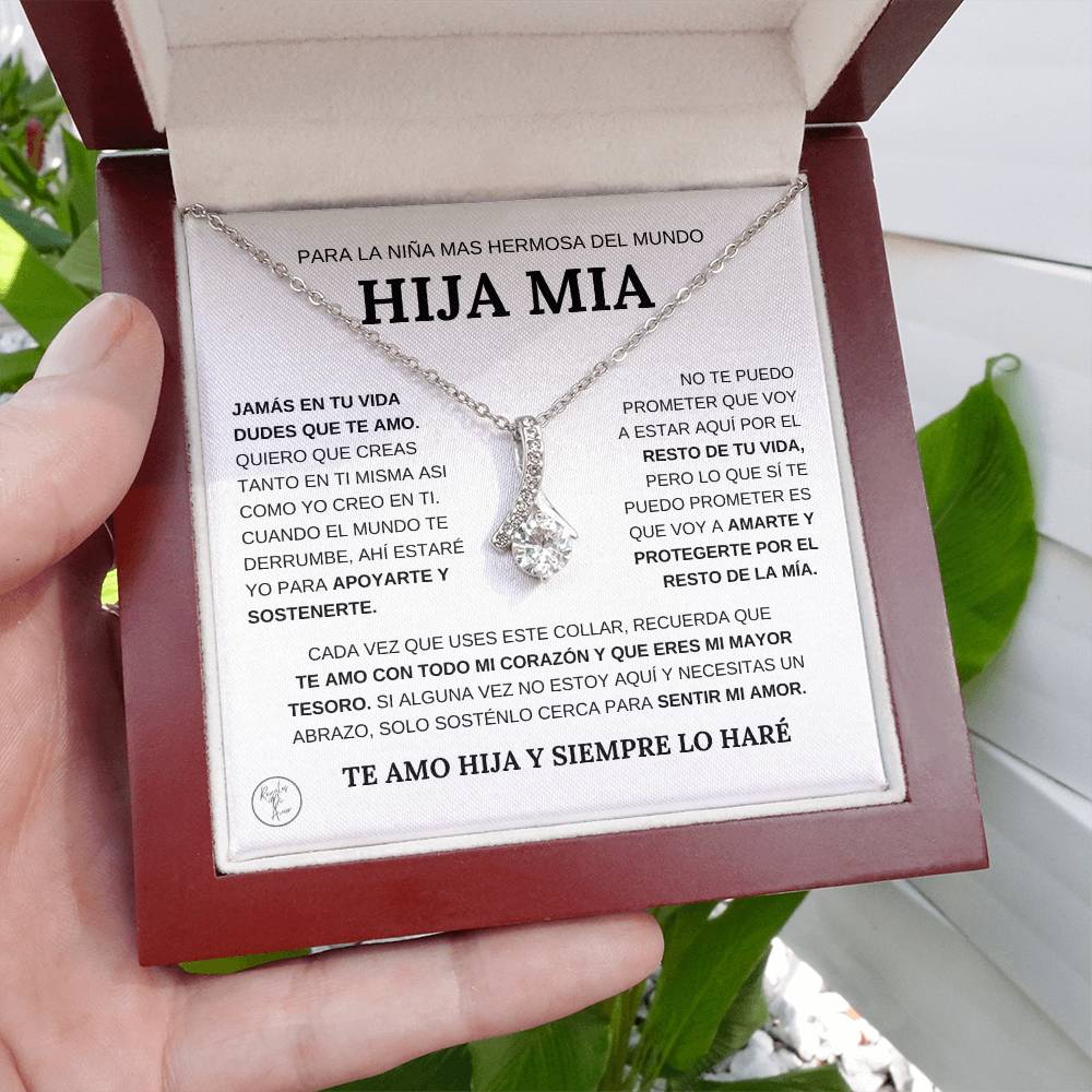 Hermoso Regalo Para Hija - Nunca Dudes Que Te Amo - Collar de Lazo de Amor