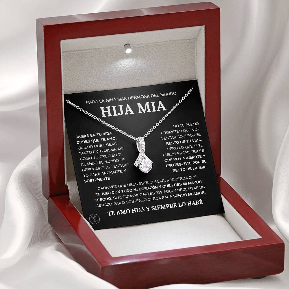 Hermoso Regalo Para Hija - Jamas Dudes Que Te Amo - Collar de Lazo de Amor