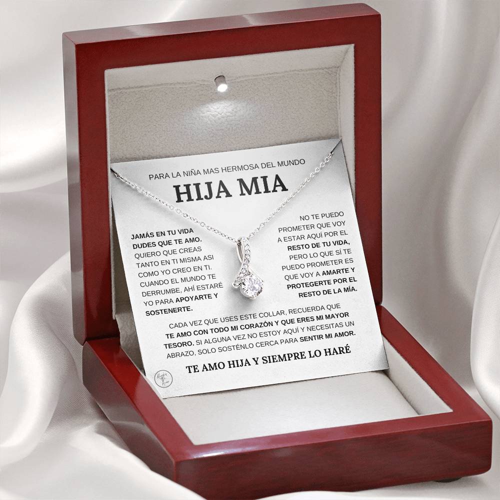 Hermoso Regalo Para Hija - Nunca Dudes Que Te Amo - Collar de Lazo de Amor