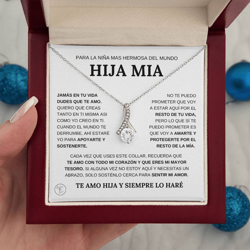 Hermoso Regalo Para Hija - Nunca Dudes Que Te Amo - Collar de Lazo de Amor