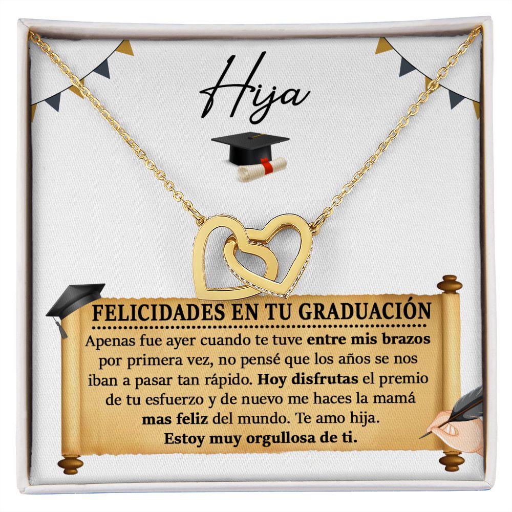 Collar para Hija en su Graduación - Collar de Corazones Unidos - PERSONALIZADO