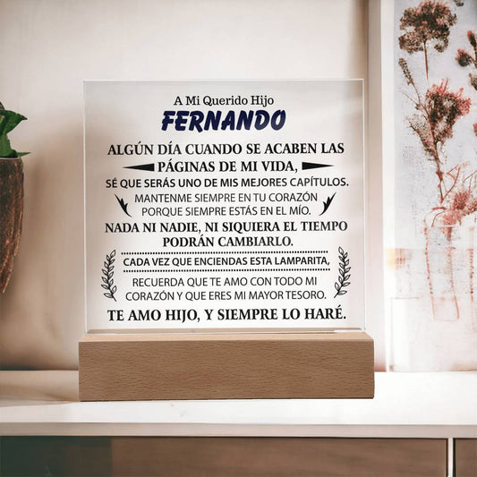 Lampara de Amor para Hijo - PERSONALIZADO - Mi Mayor Tesoro