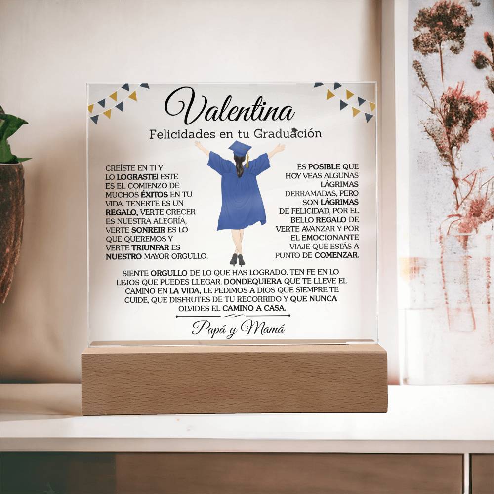 Lampara con Mensaje de Amor De Graduación - PERSONALIZADO - Felicidades En Tu Graduación ❤️