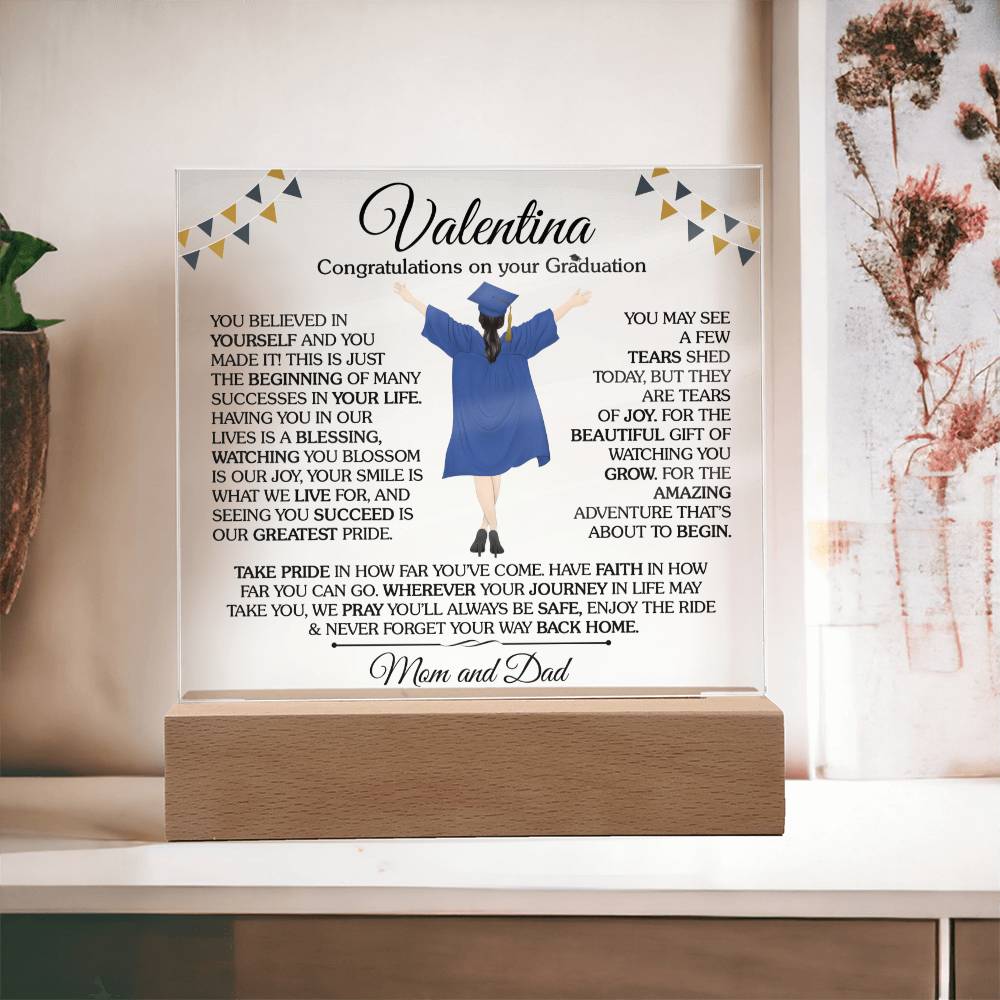 Lampara con Mensaje de Amor De Graduación [INGLES] - PERSONALIZADO - Congratulations On Your Graduation ❤️