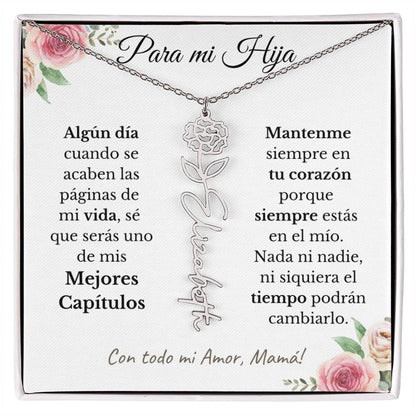 Regalo para Hija PERSONALIZADO - Collar de Flor de Nacimiento