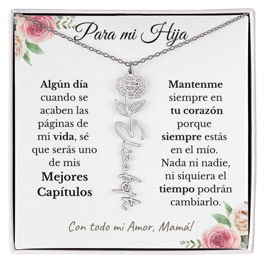 Regalo Para Hija - PERSONALIZADO - Collar de Flor de Nacimiento