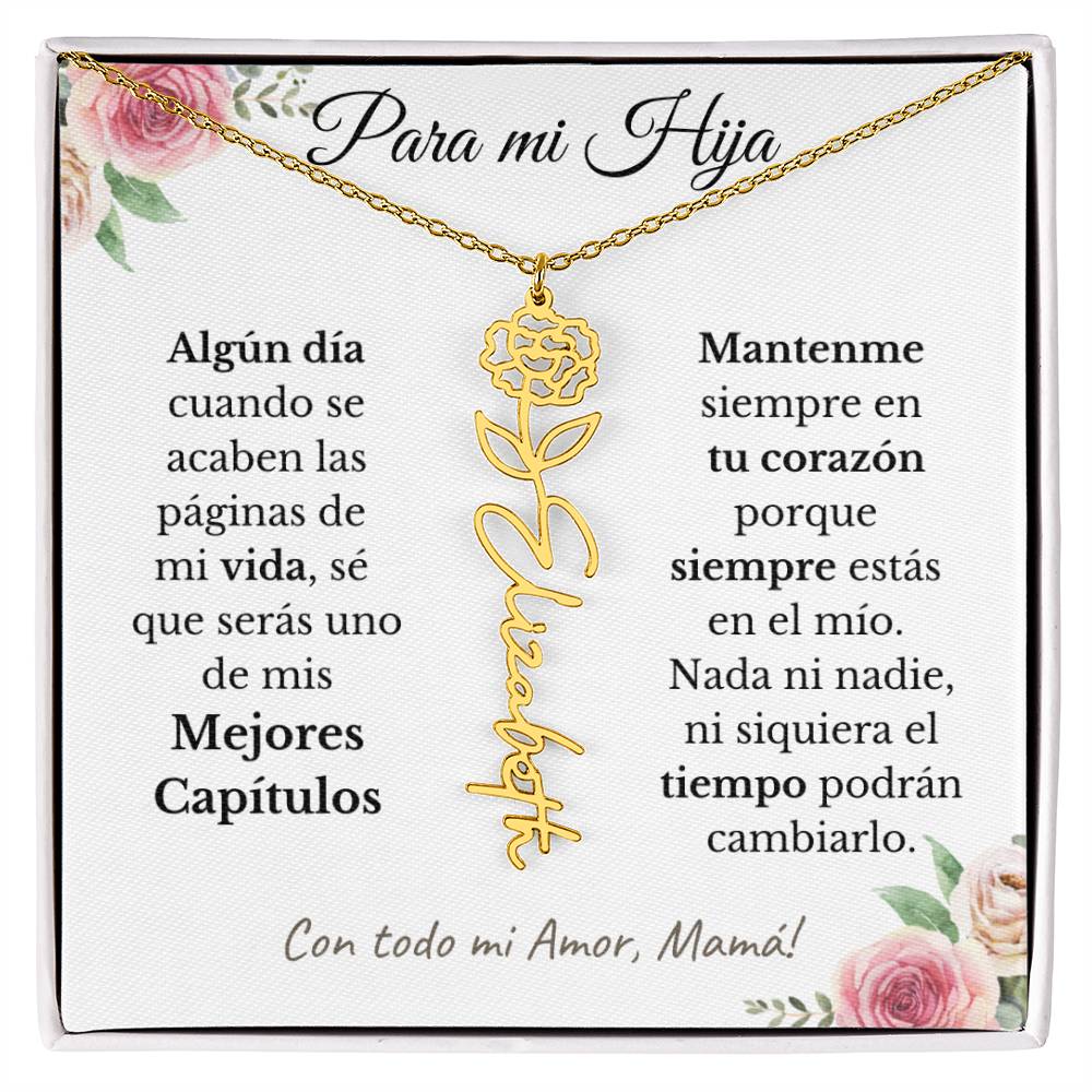 Regalo para Hija PERSONALIZADO - Collar de Flor de Nacimiento