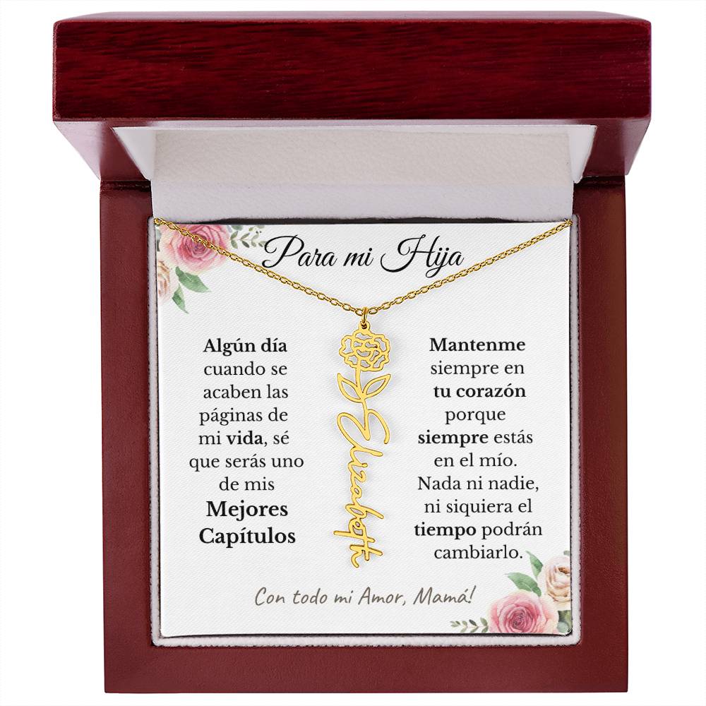 Regalo para Hija PERSONALIZADO - Collar de Flor de Nacimiento