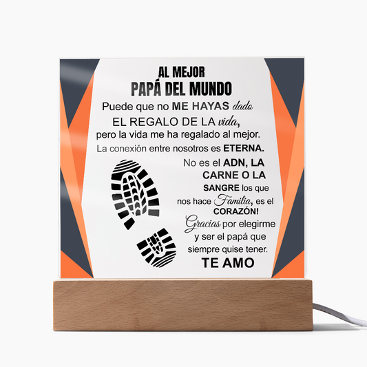 Placa Acrilica Cuadrada - Al Mejor Papá del Mundo