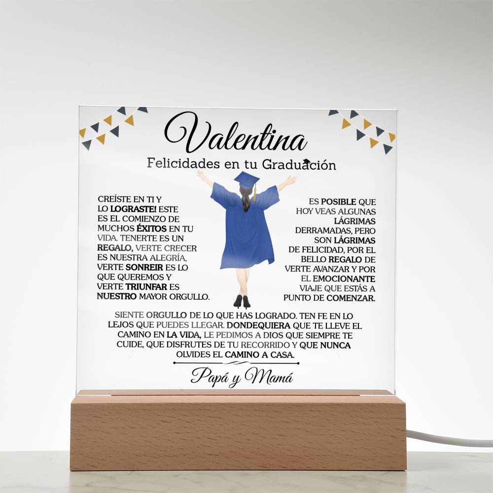 Lampara con Mensaje de Amor De Graduación - PERSONALIZADO - Felicidades En Tu Graduación ❤️