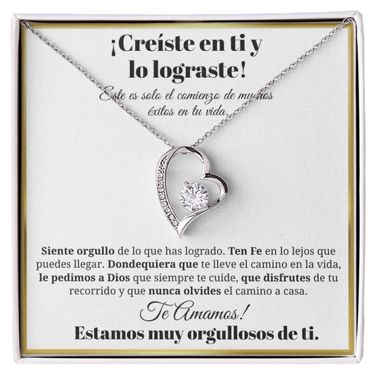 Regalo de Graduación - Collar de Amor Eterno - Ten Fe En Lo Lejos Que Puedes Llegar