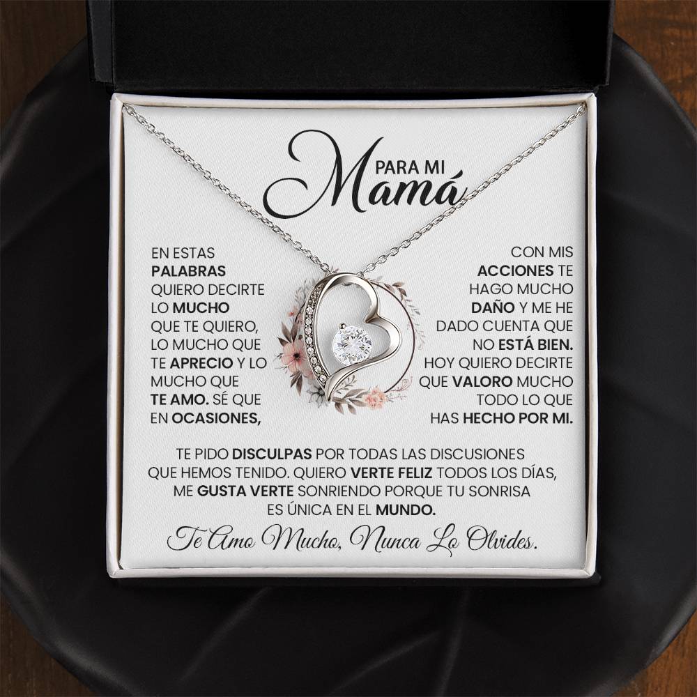 Regalo Para Mamá  "Te Amo Mamá, Nunca Lo Olvides" - Collar De Amor Eterno