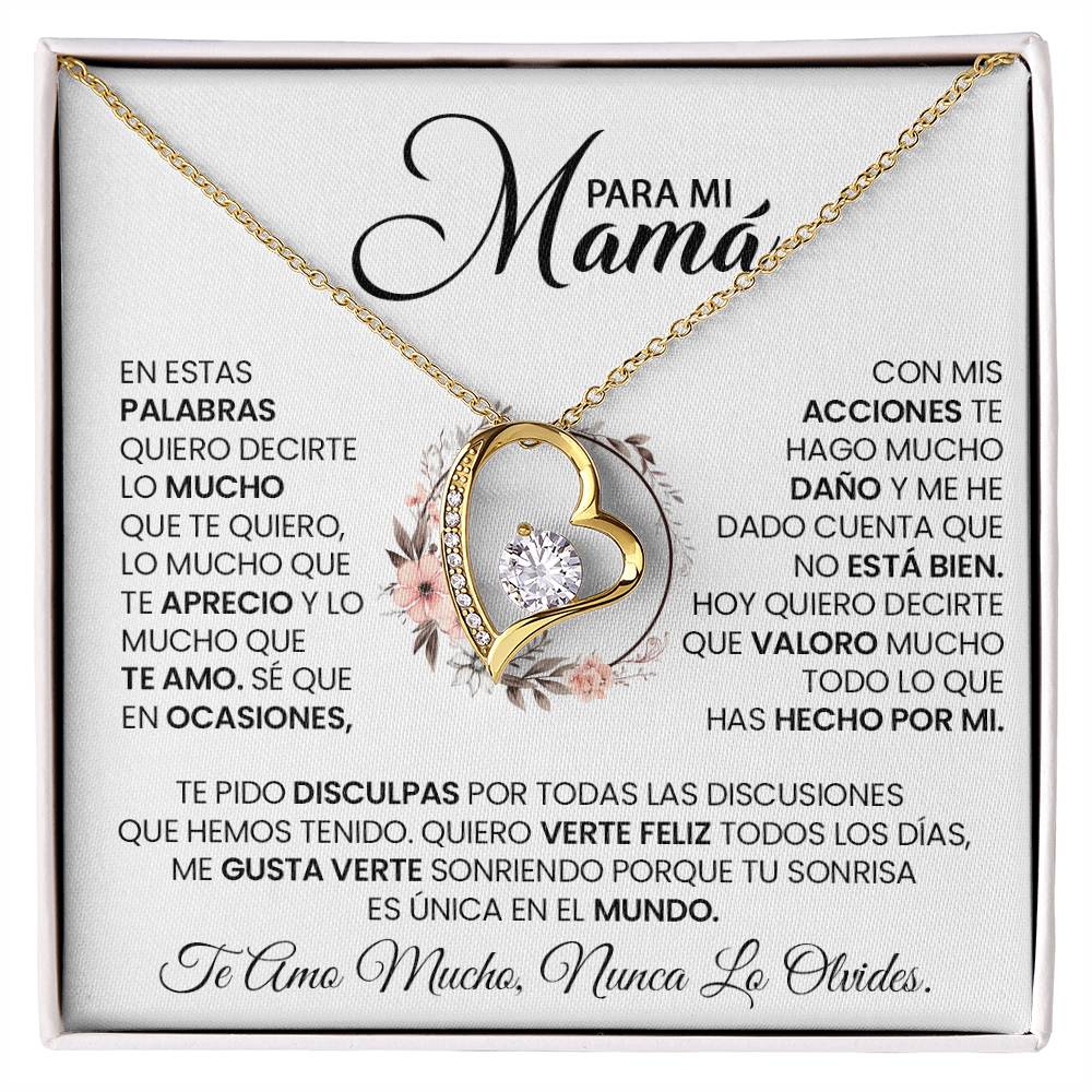 Regalo Para Mamá  "Te Amo Mamá, Nunca Lo Olvides" - Collar De Amor Eterno