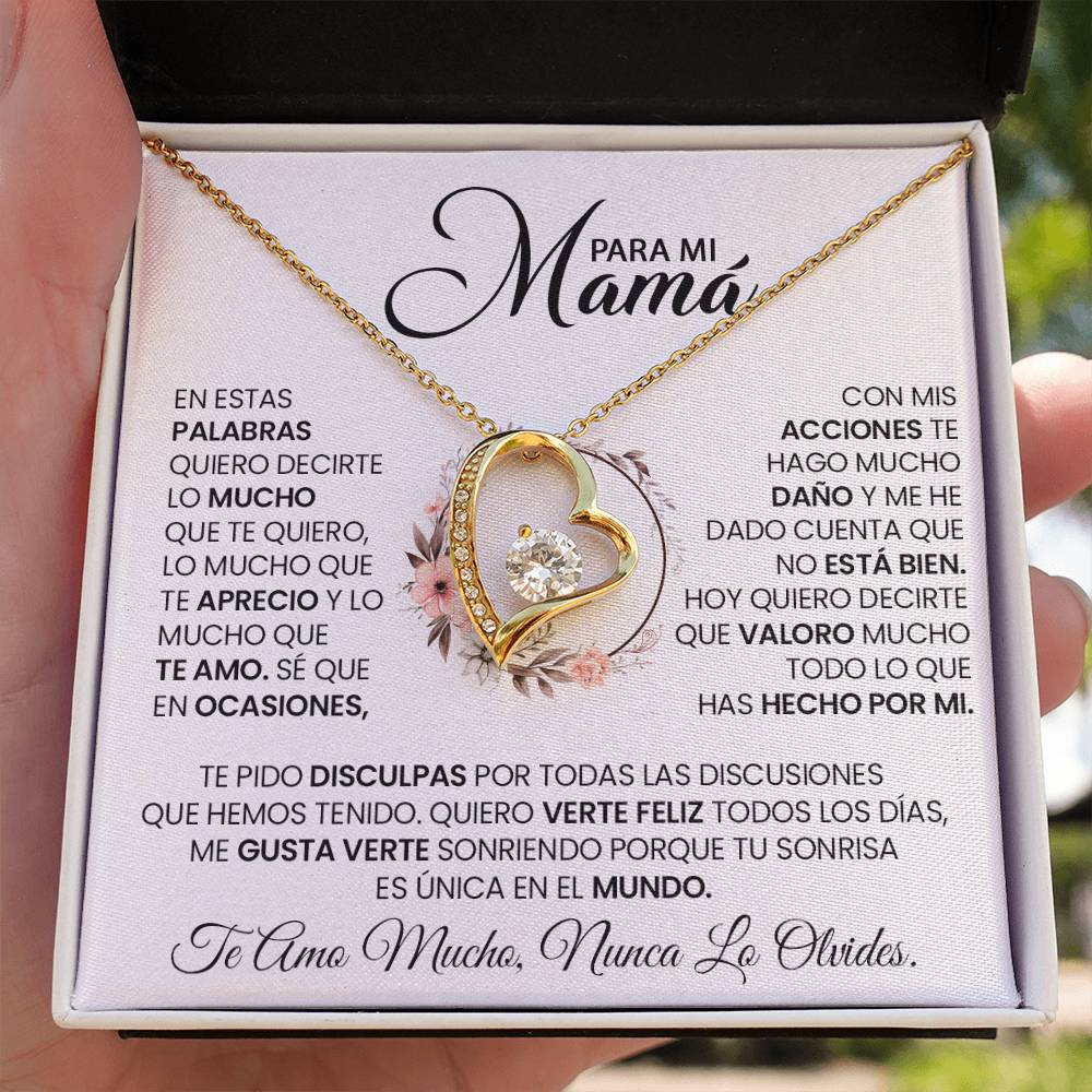 Regalo Para Mamá  "Te Amo Mamá, Nunca Lo Olvides" - Collar De Amor Eterno