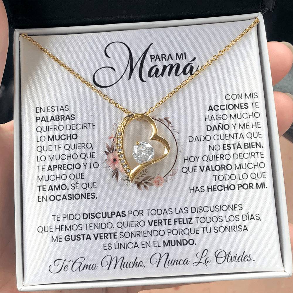 Regalo Para Mamá  "Te Amo Mamá, Nunca Lo Olvides" - Collar De Amor Eterno