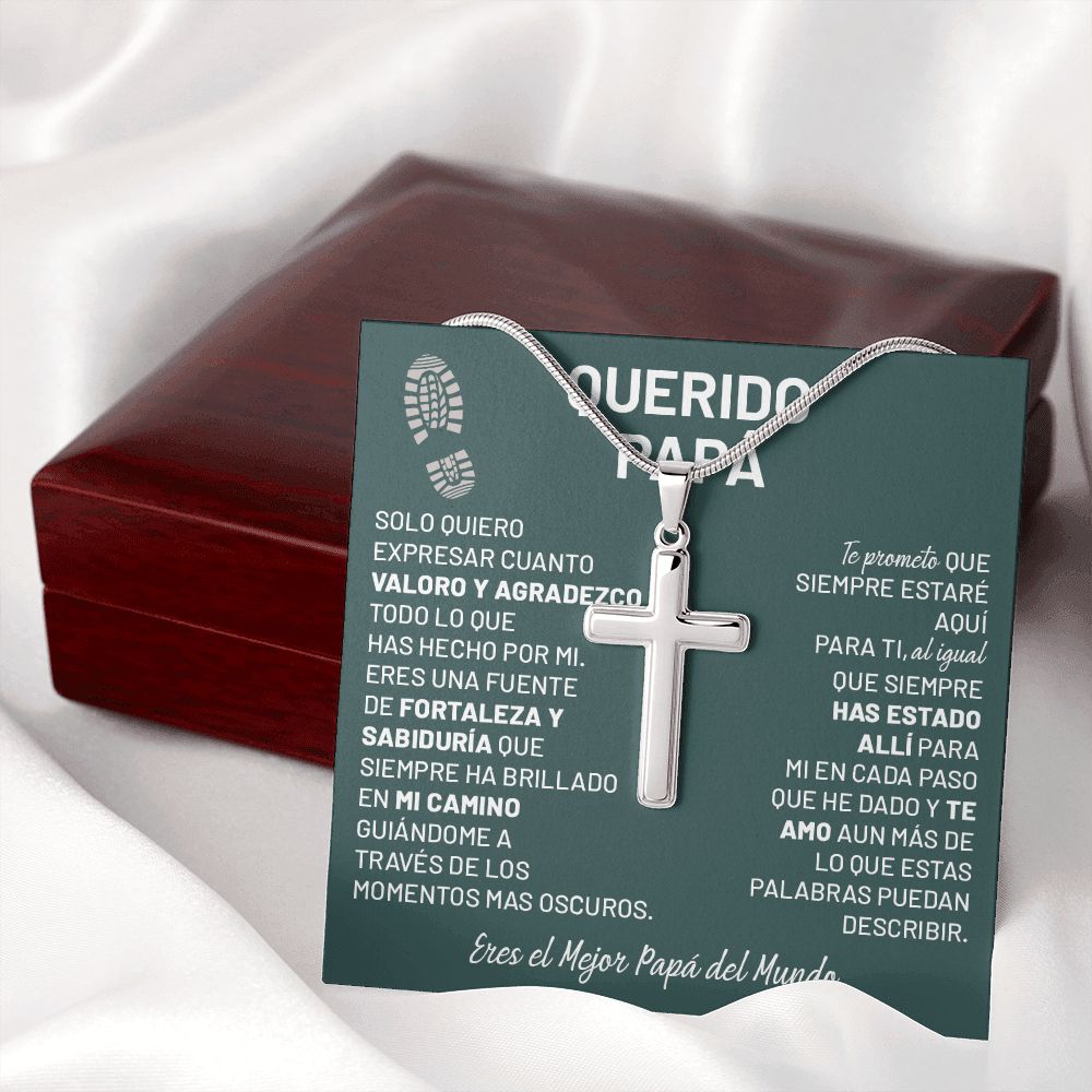 Querido Papá - Collar de Cruz - QP001