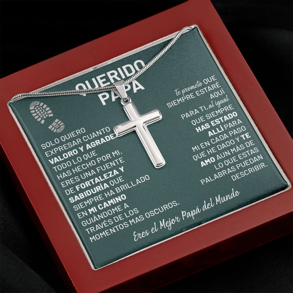 Querido Papá - Collar de Cruz - QP001