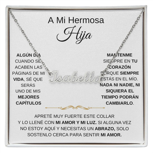 A Mi Hermosa Hija - Collar Con Nombre Personalizado